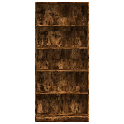 Bibliothèque chêne fumé 80x24x176 cm bois d'ingénierie