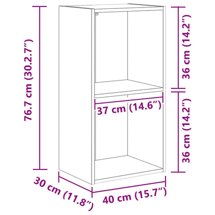 Bibliothèque vieux bois 40x30x77 cm bois d'ingénierie