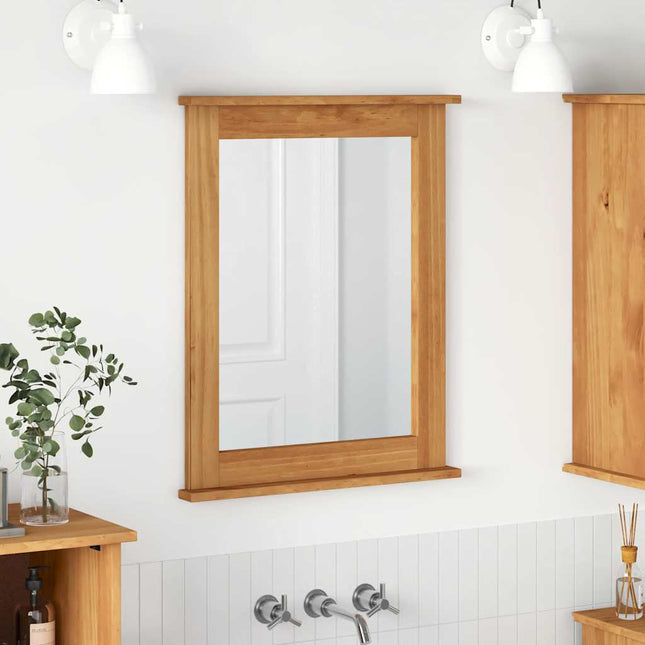 Miroir VIGO marron miel 55,5 x 5 x 70 cm Bois massif en pin