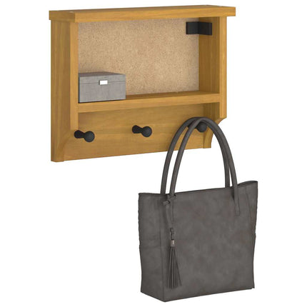 Porte-manteau mural SANDNES 45x12x35 cm bois massif pin
