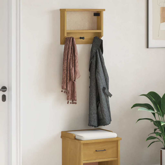 Porte-manteau mural SANDNES 45x12x35 cm bois massif pin
