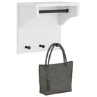 Porte-manteau mural SANDNES blanc 43x30x42 cm bois massif pin