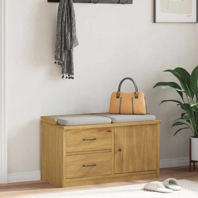 Banc de couloir SANDNES 87x40x50 cm bois de pin massif