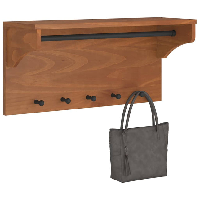 Porte-manteau mural SANDNES 87x30x42 cm bois massif pin