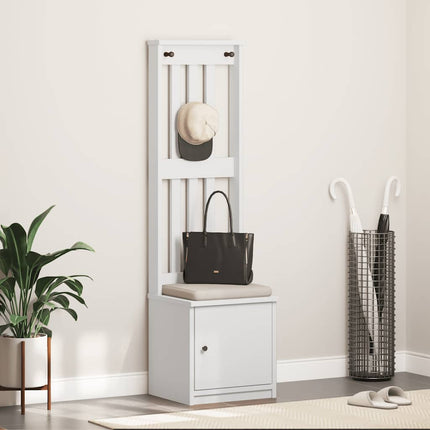 Portemanteau SANDNES blanc 45x40x159,5 cm bois massif pin