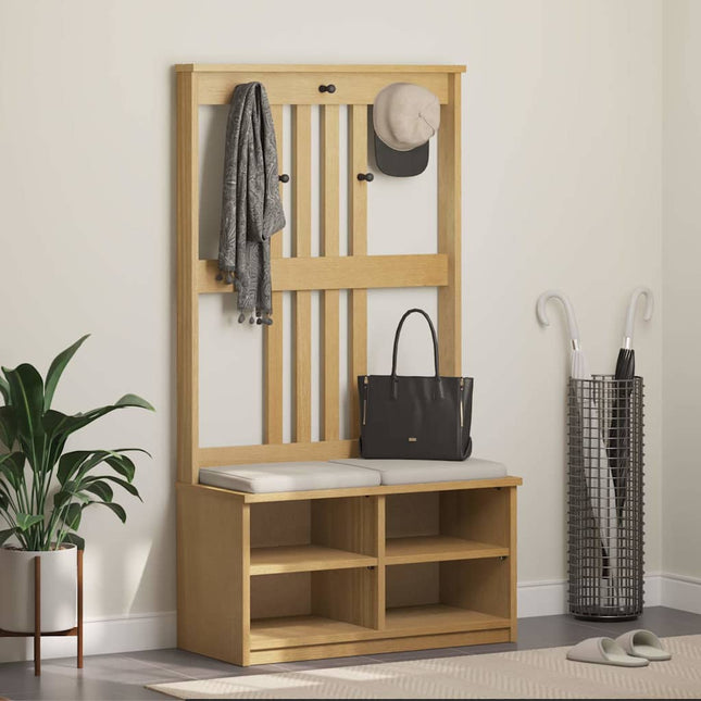 Portemanteau SANDNES 87x40x159,5 cm bois massif pin