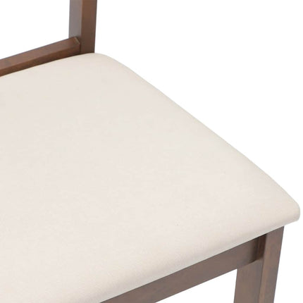 Chaises à manger coussins 2 pcs marron bois massif caoutchouc