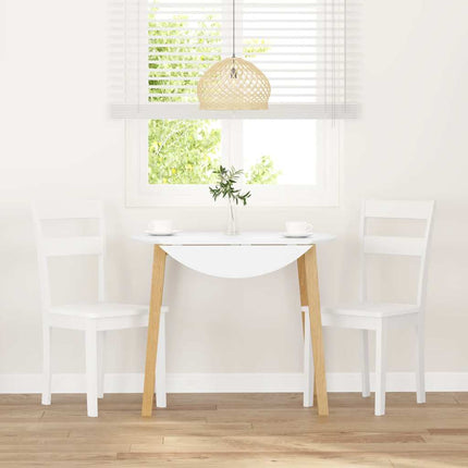 Chaises à manger 2 pcs blanc bois massif caoutchouc