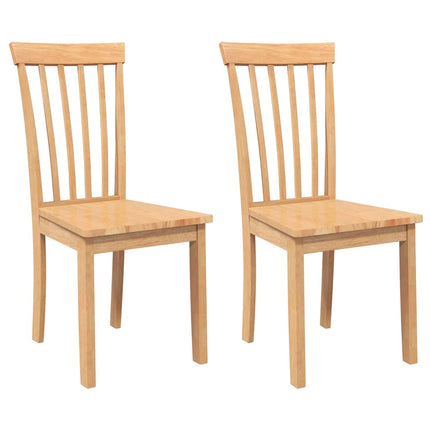 Chaises à manger 2 pcs bois massif naturel caoutchouc
