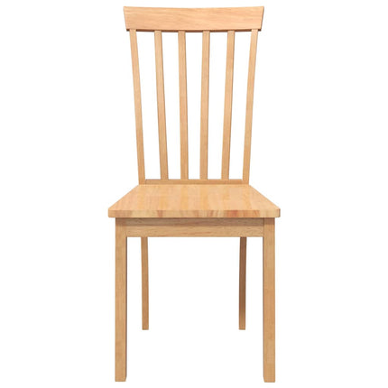 Chaises à manger 2 pcs bois massif naturel caoutchouc