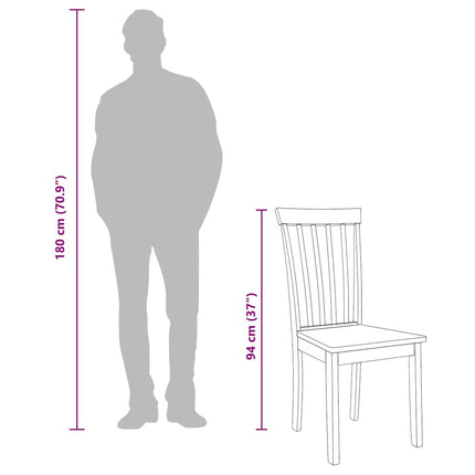 Chaises à manger 2 pcs blanc bois massif caoutchouc