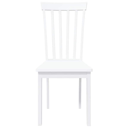 Chaises à manger 2 pcs blanc bois massif caoutchouc