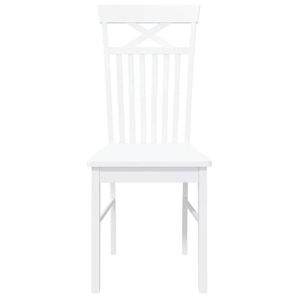 Chaises à manger 2 pcs blanc bois massif caoutchouc