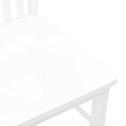 Chaises à manger 2 pcs blanc bois massif caoutchouc