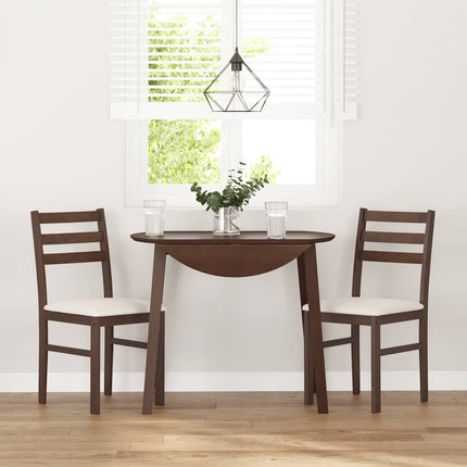 Chaises à manger coussins 2 pcs marron bois massif caoutchouc