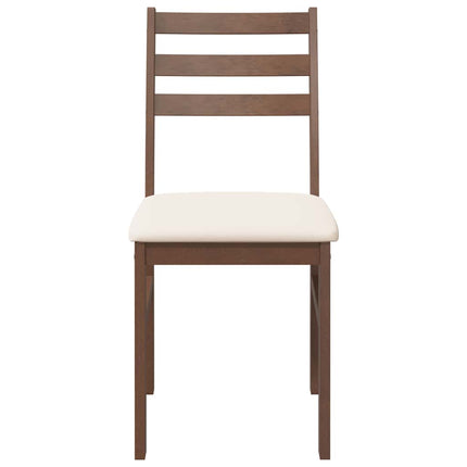Chaises à manger coussins 2 pcs marron bois massif caoutchouc