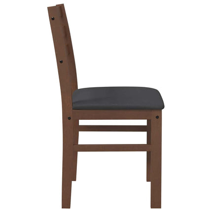 Chaises à manger coussins 2 pcs marron bois massif caoutchouc