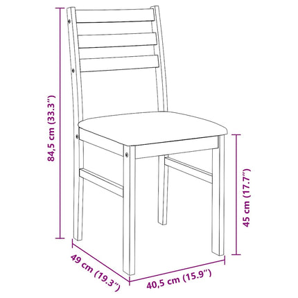 Chaises à manger coussins 2 pcs marron bois massif caoutchouc