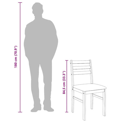 Chaises à manger coussins 2 pcs bois massif caoutchouc