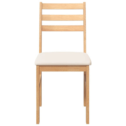 Chaises à manger coussins 2 pcs bois massif caoutchouc