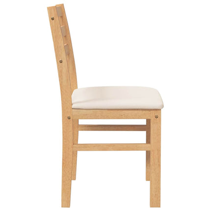 Chaises à manger coussins 2 pcs bois massif caoutchouc