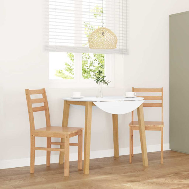 Chaises à manger 2 pcs bois massif caoutchouc