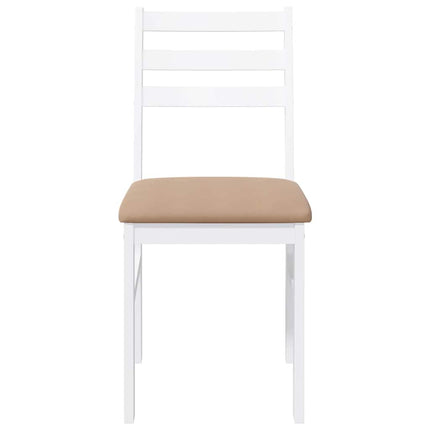 Chaises à manger coussins 2 pcs blanc bois massif caoutchouc