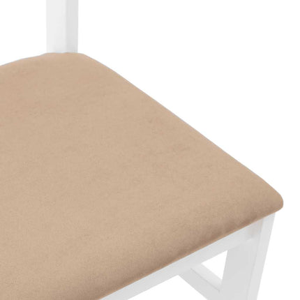 Chaises à manger coussins 2 pcs blanc bois massif caoutchouc