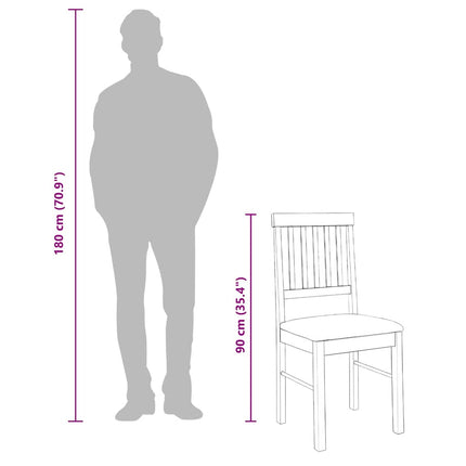 Chaises à manger coussins 2 pcs bois massif caoutchouc