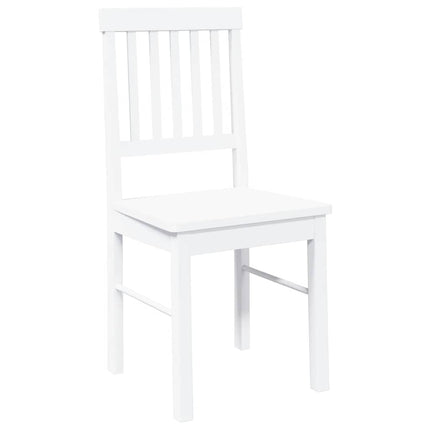 Chaises à manger 2 pcs blanc bois massif caoutchouc