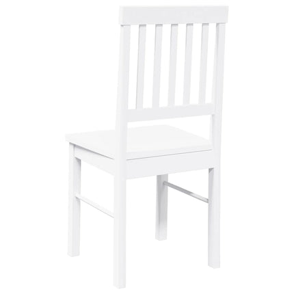 Chaises à manger 2 pcs blanc bois massif caoutchouc