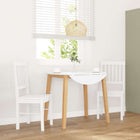 Chaises à manger 2 pcs blanc bois massif caoutchouc