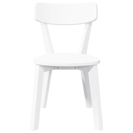Chaises à manger 2 pcs blanc bois massif caoutchouc