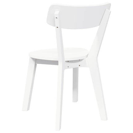 Chaises à manger 2 pcs blanc bois massif caoutchouc