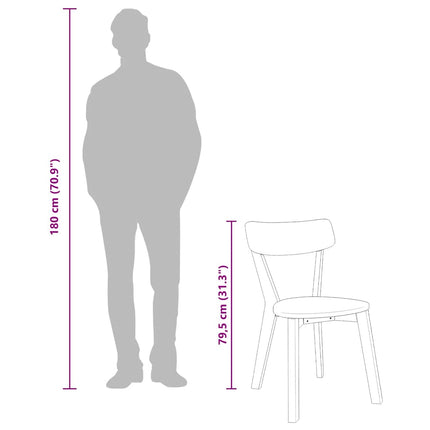 Chaises à manger 2 pcs blanc bois massif caoutchouc