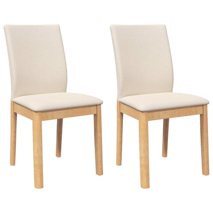 Chaises à manger coussins 2 pcs bois massif caoutchouc