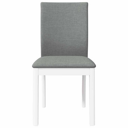 Chaises à manger coussins 2 pcs blanc bois massif caoutchouc