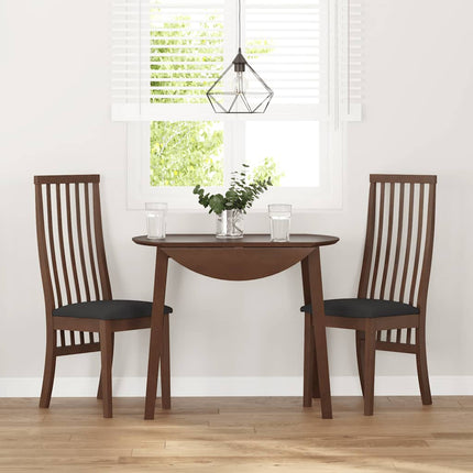 Chaises à manger coussins 2 pcs marron bois massif caoutchouc