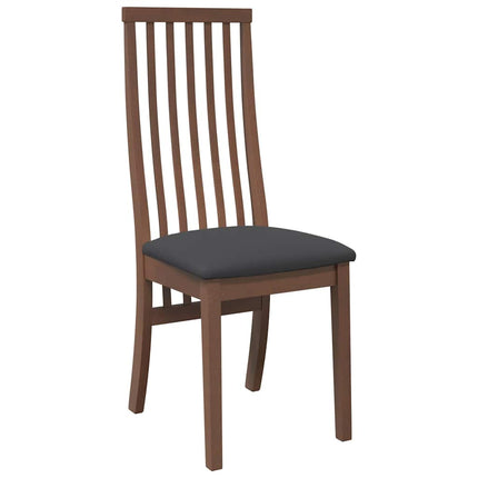 Chaises à manger coussins 2 pcs marron bois massif caoutchouc