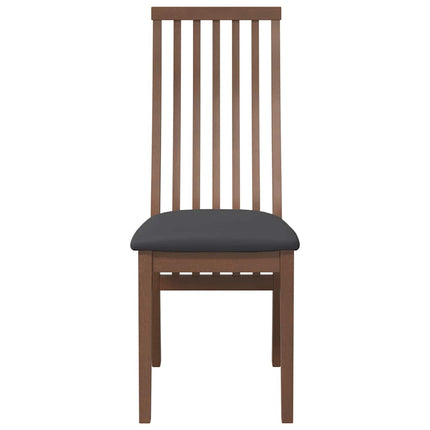 Chaises à manger coussins 2 pcs marron bois massif caoutchouc