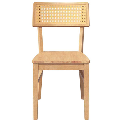 Chaises à manger 2 pcs bois massif caoutchouc