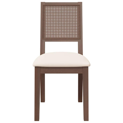 Chaises à manger coussins 2 pcs marron bois massif caoutchouc