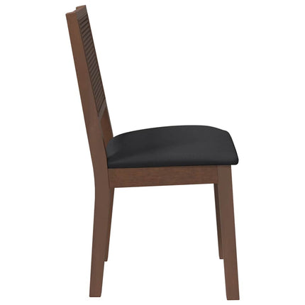 Chaises à manger coussins 2 pcs marron bois massif caoutchouc