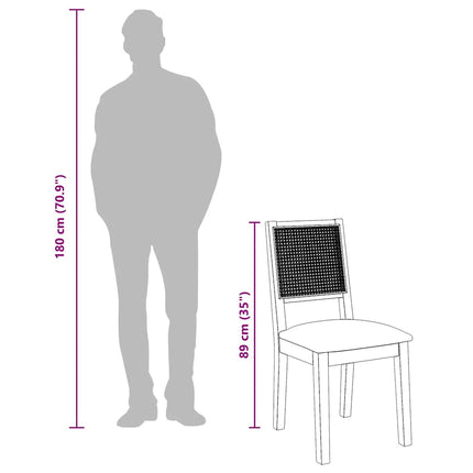 Chaises à manger coussins 2 pcs bois massif caoutchouc