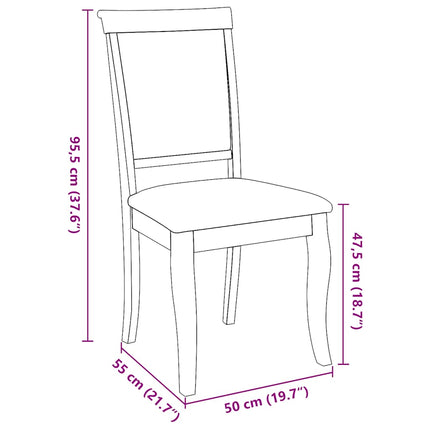 Chaises à manger coussins 2 pcs marron bois massif caoutchouc