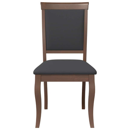 Chaises à manger coussins 2 pcs marron bois massif caoutchouc