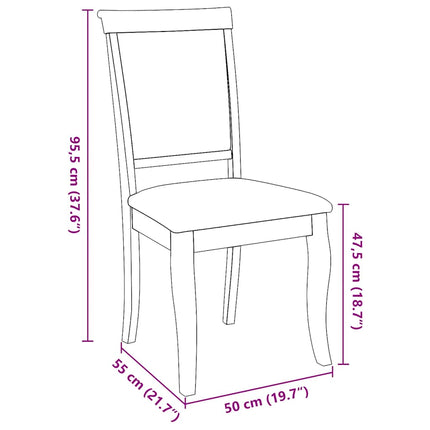 Chaises à manger coussins 2 pcs marron bois massif caoutchouc