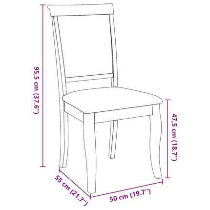 Chaises à manger coussins 2 pcs naturel bois massif caoutchouc