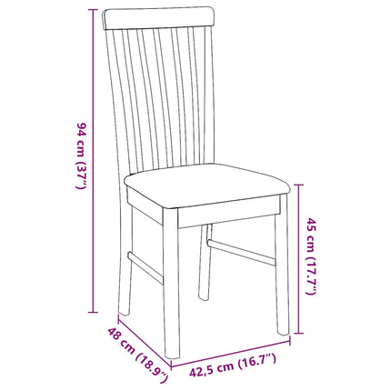 Chaises à manger coussins 2 pcs marron bois massif caoutchouc