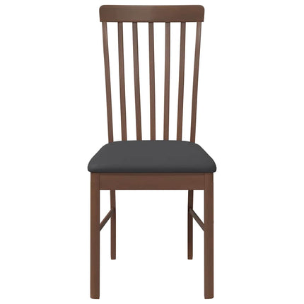 Chaises à manger coussins 2 pcs marron bois massif caoutchouc
